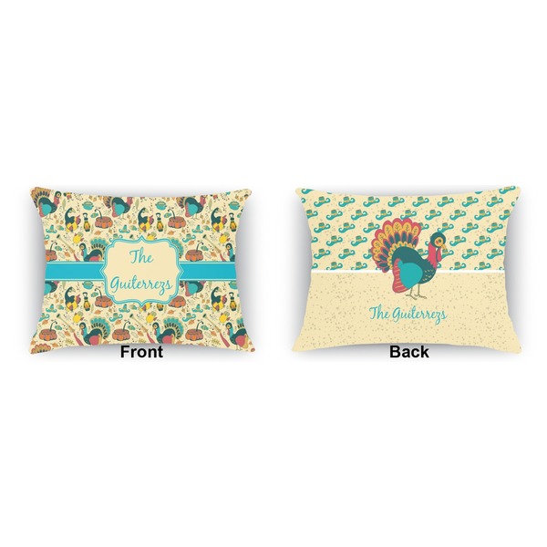 Old Fashioned Thanksgiving  Indoor Rectangular Burlap Pillow (Front and Back)