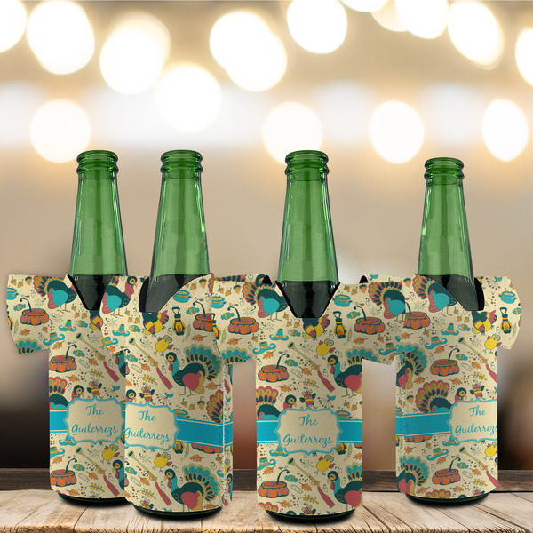 Old Fashioned Thanksgiving Jersey Bottle Cooler - Set of 4 - LIFESTYLE