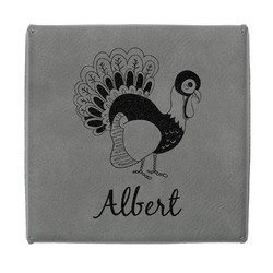 Old Fashioned Thanksgiving Jewelry Gift Box - Engraved Leather Lid (Personalized)