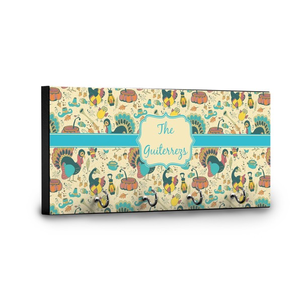 Old Fashioned Thanksgiving Key Hanger - Front View with Hooks