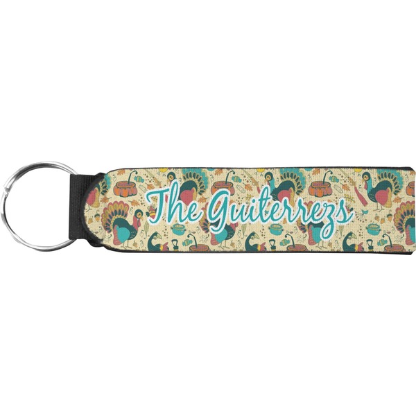Custom Old Fashioned Thanksgiving Neoprene Keychain Fob (Personalized)