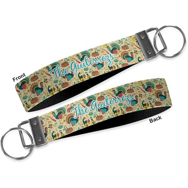 Old Fashioned Thanksgiving Key-chain - Metal and Nylon - Front and Back