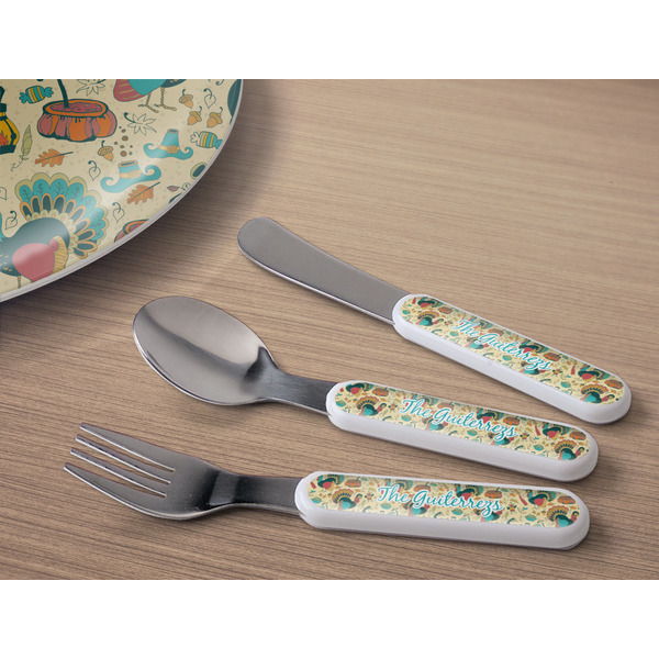 Old Fashioned Thanksgiving Kids Flatware w/ Plate