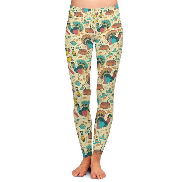 Custom Old Fashioned Thanksgiving Ladies Leggings - Large