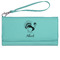 Old Fashioned Thanksgiving Ladies Wallet - Leather - Teal - Front View