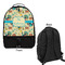 Old Fashioned Thanksgiving Large Backpack - Black - Front & Back View