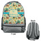 Old Fashioned Thanksgiving Large Backpack - Gray - Front & Back View
