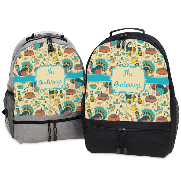 Old Fashioned Thanksgiving Large Backpacks - Both