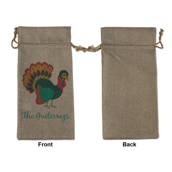 Old Fashioned Thanksgiving Large Burlap Gift Bags - Front Approval