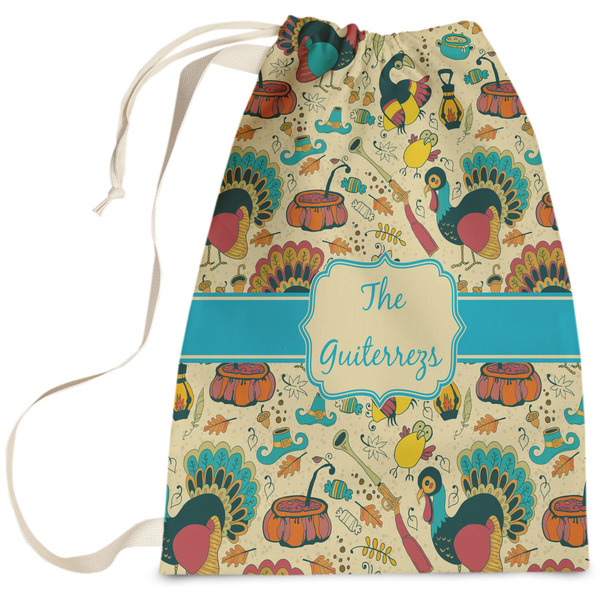 Custom Old Fashioned Thanksgiving Laundry Bag (Personalized)