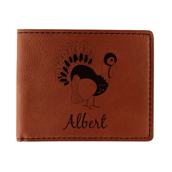Custom Old Fashioned Thanksgiving Leatherette Bifold Wallet (Personalized)