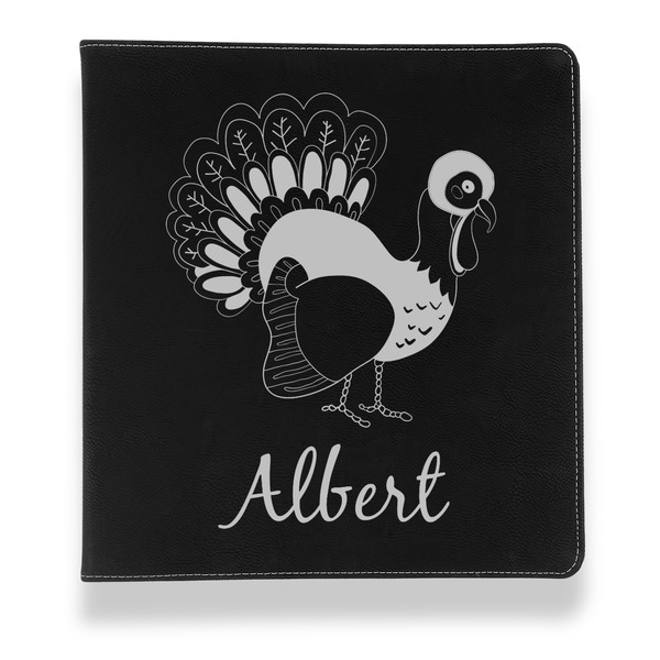 Custom Old Fashioned Thanksgiving Leather Binder - 1" - Black (Personalized)