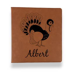 Old Fashioned Thanksgiving Leather Binder - 1" - Rawhide (Personalized)