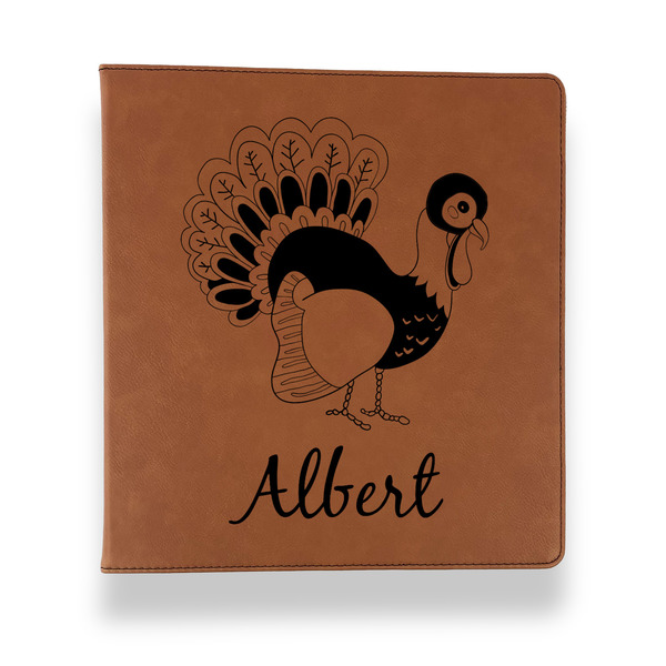 Custom Old Fashioned Thanksgiving Leather Binder - 1" - Rawhide (Personalized)
