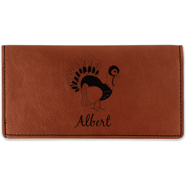 Custom Old Fashioned Thanksgiving Leatherette Checkbook Holder (Personalized)