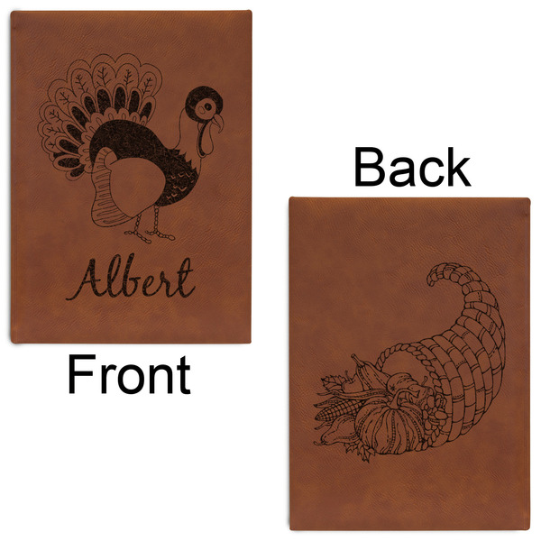 Old Fashioned Thanksgiving Leatherette Journals - Large - Double Sided - Front & Back View