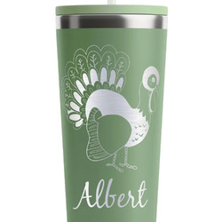 Old Fashioned Thanksgiving RTIC Everyday Tumbler with Straw - 28oz - Light Green - Double-Sided (Personalized)