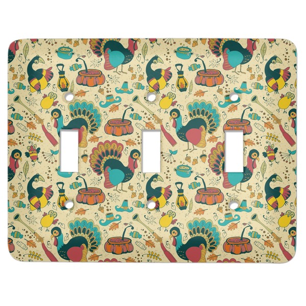 Custom Old Fashioned Thanksgiving Light Switch Cover (3 Toggle Plate)