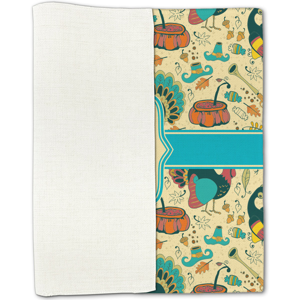 Old Fashioned Thanksgiving Linen Placemat - Folded Half