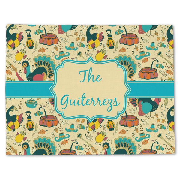 Custom Old Fashioned Thanksgiving Single-Sided Linen Placemat - Single w/ Name or Text
