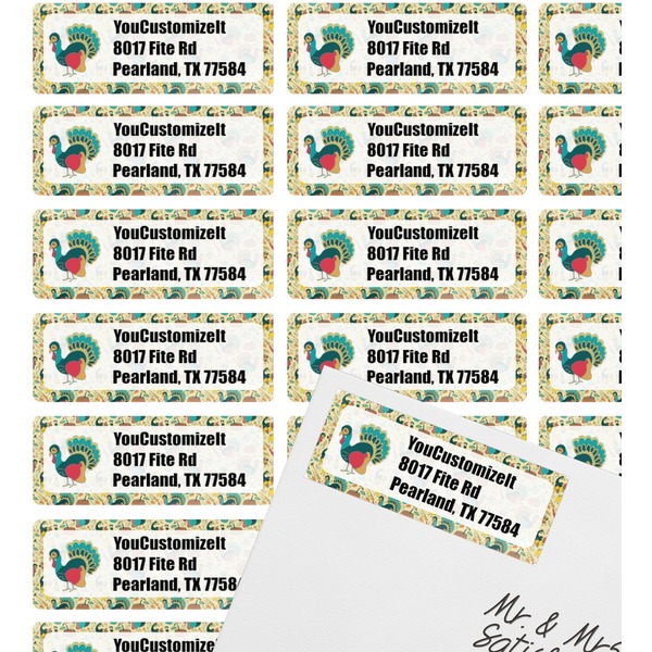 Old Fashioned Thanksgiving Mailing Label on Envelope - Multiple Labels