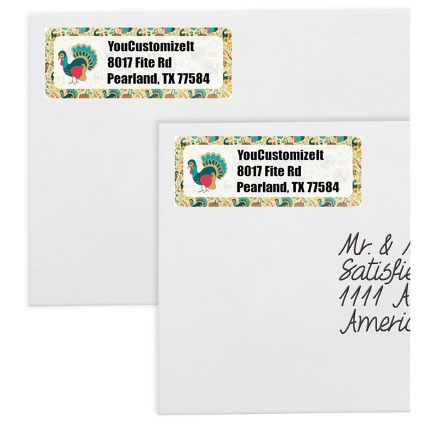 Old Fashioned Thanksgiving Mailing Labels - Double Stack Close Up