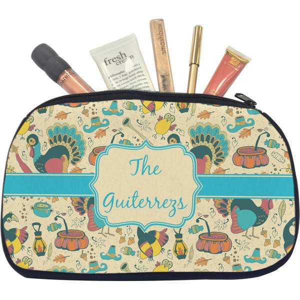 Custom Old Fashioned Thanksgiving Makeup / Cosmetic Bag - Medium (Personalized)