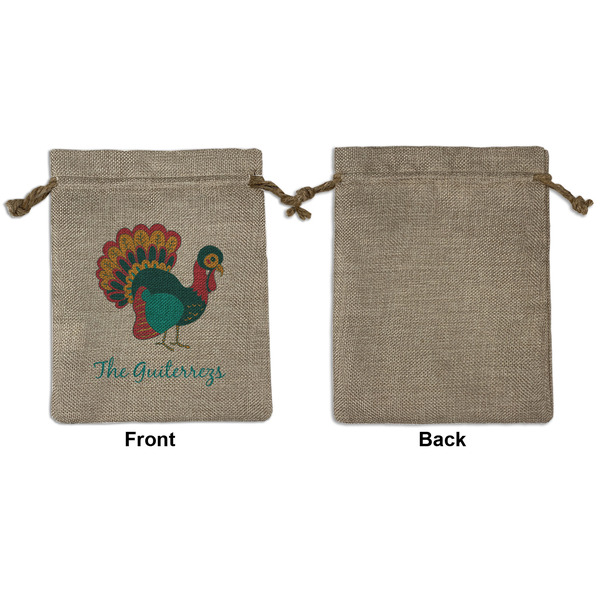 Old Fashioned Thanksgiving Medium Burlap Gift Bag - Front Approval
