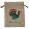 Old Fashioned Thanksgiving Medium Burlap Gift Bag - Front