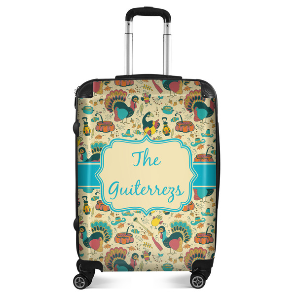 Custom Old Fashioned Thanksgiving Suitcase - 24" Medium - Checked (Personalized)
