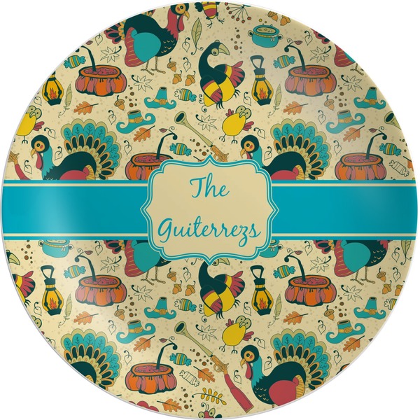 Custom Old Fashioned Thanksgiving Melamine Plate (Personalized)