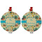 Old Fashioned Thanksgiving Metal Ball Ornament - Front and Back