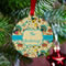 Old Fashioned Thanksgiving Metal Ball Ornament - Lifestyle