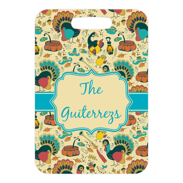 Old Fashioned Thanksgiving Metal Luggage Tag - Front Without Strap