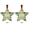 Old Fashioned Thanksgiving Metal Star Ornament - Front and Back