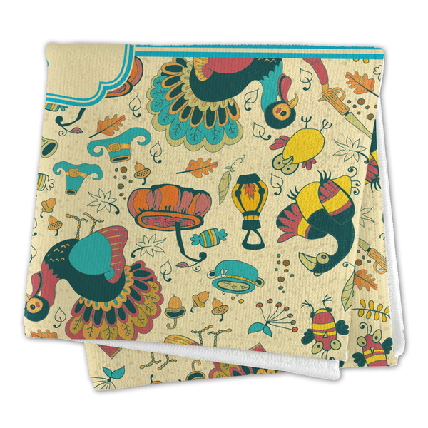 Old Fashioned Thanksgiving Microfiber Dish Rag - FOLDED (square)