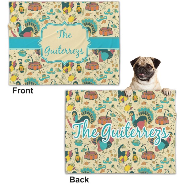 Old Fashioned Thanksgiving Microfleece Dog Blanket - Regular - Front & Back
