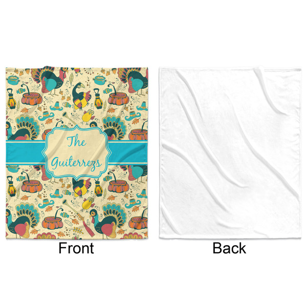 Old Fashioned Thanksgiving Minky Blanket - 50"x60" - Single Sided - Front & Back