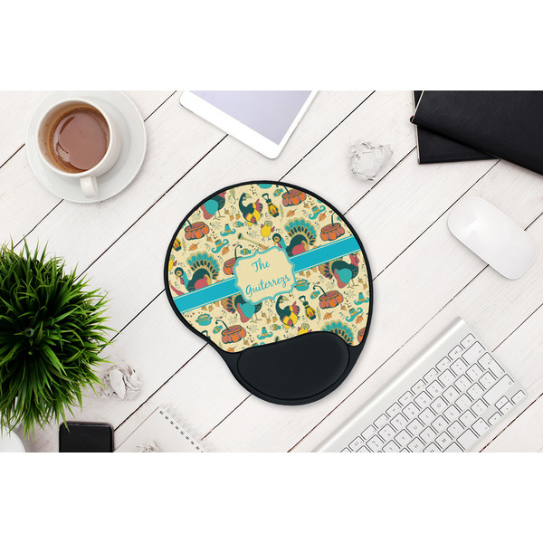 Old Fashioned Thanksgiving Mouse Pad with Wrist Rest - LIFESYTLE 1