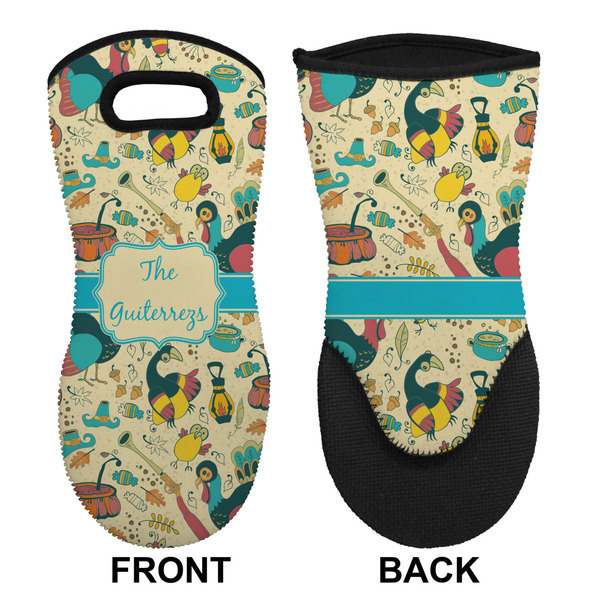 Old Fashioned Thanksgiving Neoprene Oven Mitt (Front & Back)