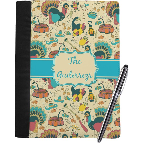 Custom Old Fashioned Thanksgiving Notebook Padfolio - Large w/ Name or Text