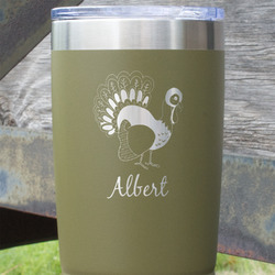 Old Fashioned Thanksgiving 20 oz Stainless Steel Tumbler - Olive - Double Sided (Personalized)