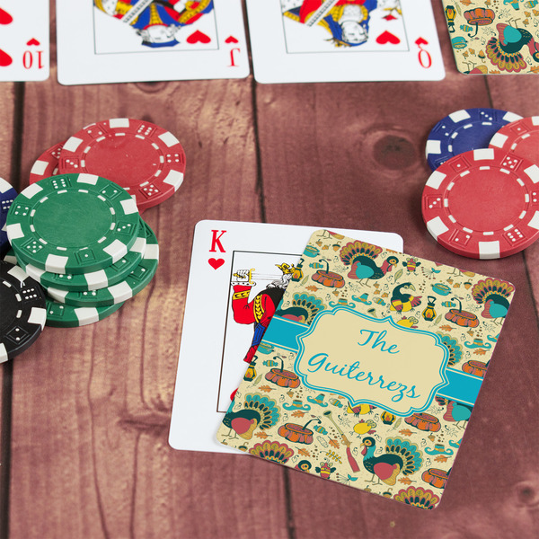 Old Fashioned Thanksgiving On Table with Poker Chips
