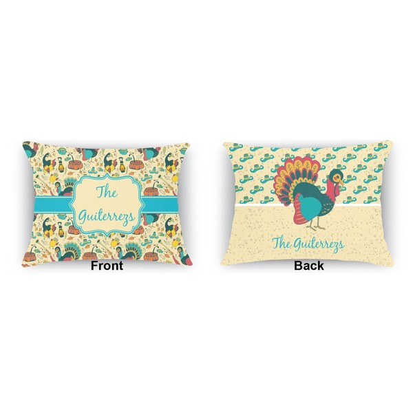 Old Fashioned Thanksgiving  Outdoor Rectangular Throw Pillow (Front and Back)