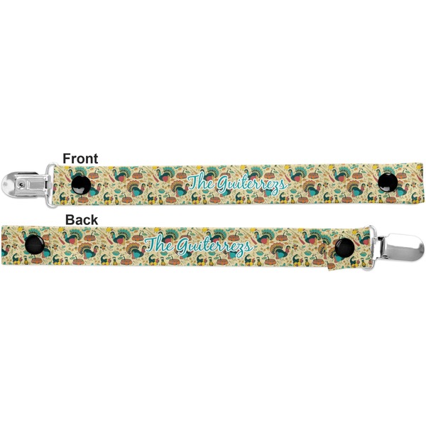 Old Fashioned Thanksgiving Pacifier Clip - Front and Back