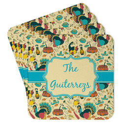 Old Fashioned Thanksgiving Paper Coasters w/ Name or Text