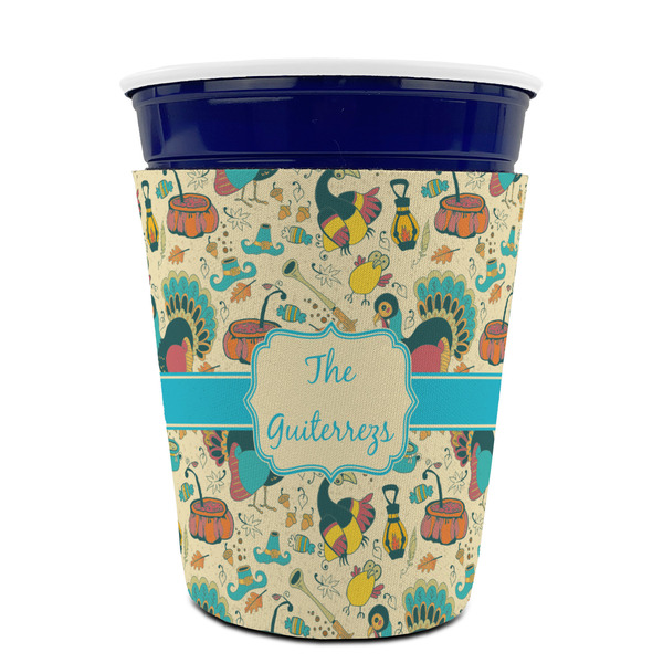 Old Fashioned Thanksgiving Party Cup Sleeves - without bottom - FRONT (on cup)
