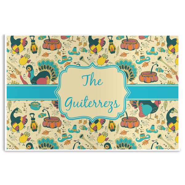 Custom Old Fashioned Thanksgiving Disposable Paper Placemats (Personalized)
