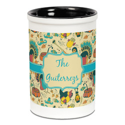 Old Fashioned Thanksgiving Ceramic Pencil Holders - Black