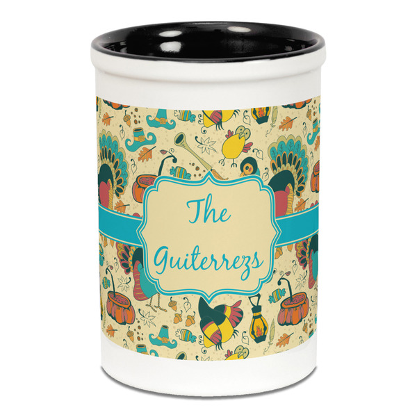 Old Fashioned Thanksgiving Pencil Holder - Black